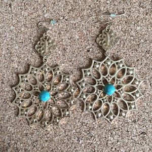 Gold mandala earrings